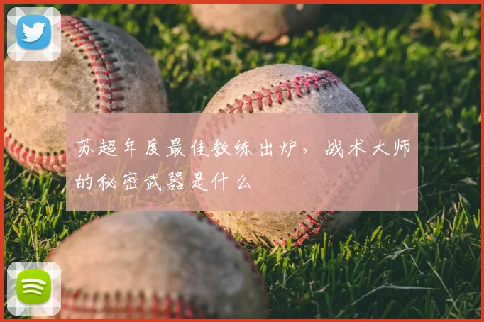 苏超年度最佳教练出炉，战术大师的秘密武器是什么